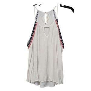 Altar'd State white strappy top size med Fourth of July pattern